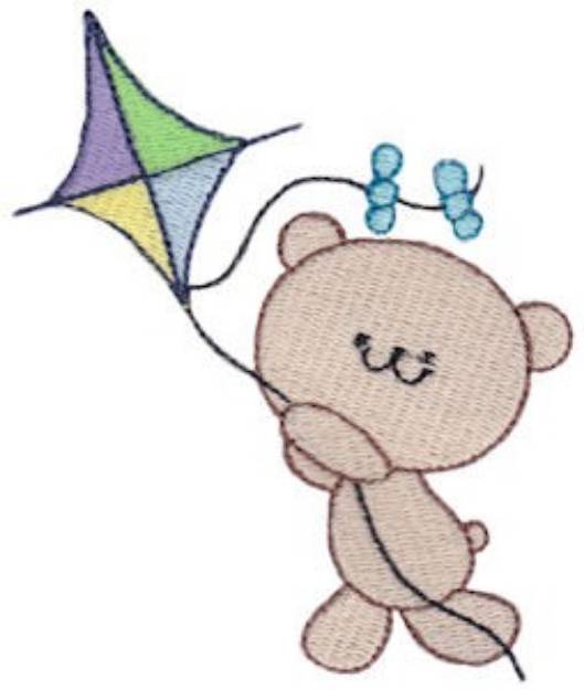 Picture of Kite Flying Bear Machine Embroidery Design