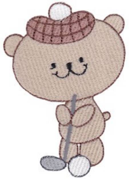 Picture of Cute Golfing Bear Machine Embroidery Design