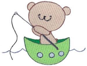 Picture of Fishing Teddy Bear Machine Embroidery Design