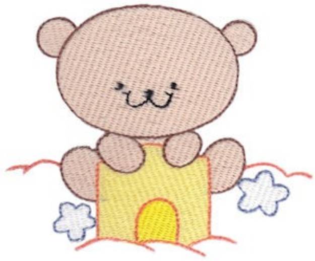 Picture of Beach Bear & Sand Castle Machine Embroidery Design