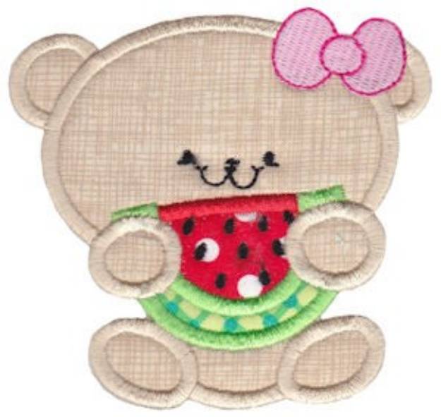Picture of Applique Bear & Watermelon Machine Embroidery Design