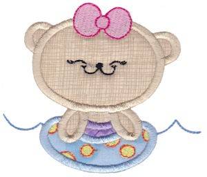 Picture of Applique Tubing Bear Machine Embroidery Design