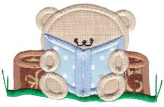 Picture of Applique Reading Bear Machine Embroidery Design