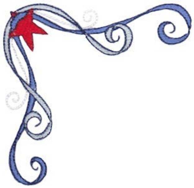 Picture of Patriotic Ribbon Corner Machine Embroidery Design