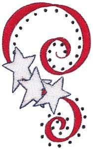 Picture of Patriotic Ribbon & Stars Machine Embroidery Design