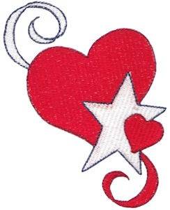 Picture of Patriotic Hearts & Star Machine Embroidery Design