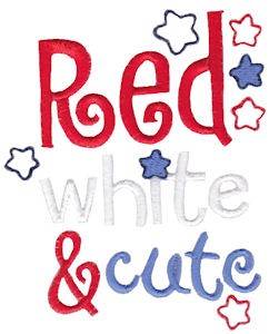 Picture of Red, White & Cute Machine Embroidery Design