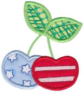 Picture of All American Applique Cherries Machine Embroidery Design