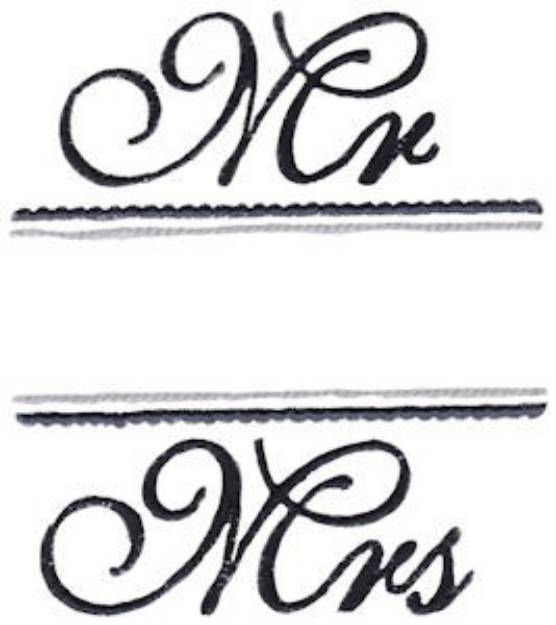 Picture of Mr & Mrs Name Drop Machine Embroidery Design