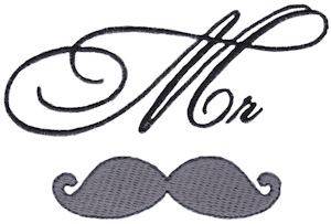 Picture of Mr Mustache Machine Embroidery Design