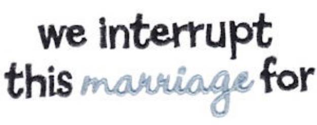 Picture of Interrupt This Marriage Machine Embroidery Design