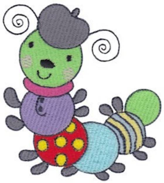Picture of Snuggly Caterpillar Machine Embroidery Design
