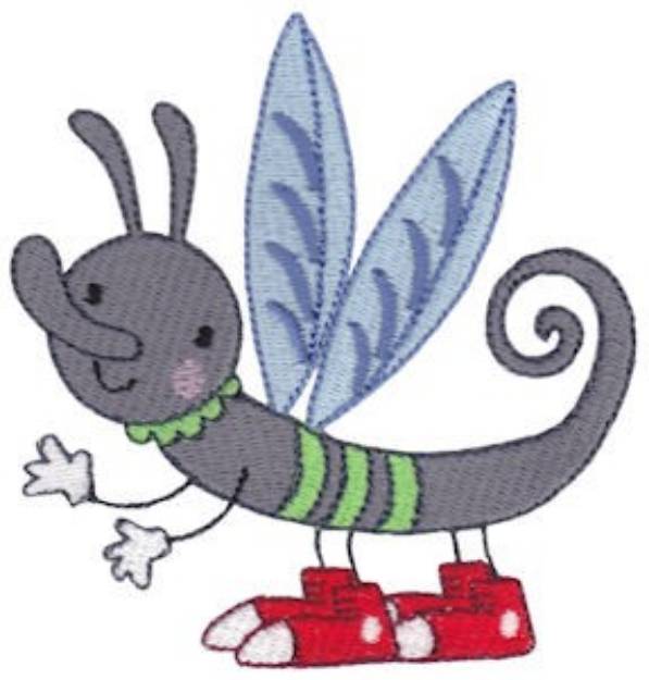 Picture of Snuggly Dragonfly Machine Embroidery Design