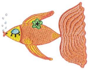 Picture of Decorative Gold Fish Machine Embroidery Design