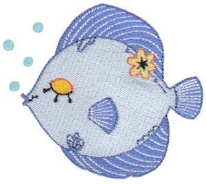 Picture of Decorative Kissing Fish Machine Embroidery Design