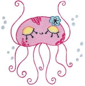 Picture of Decorative Jellyfish Machine Embroidery Design