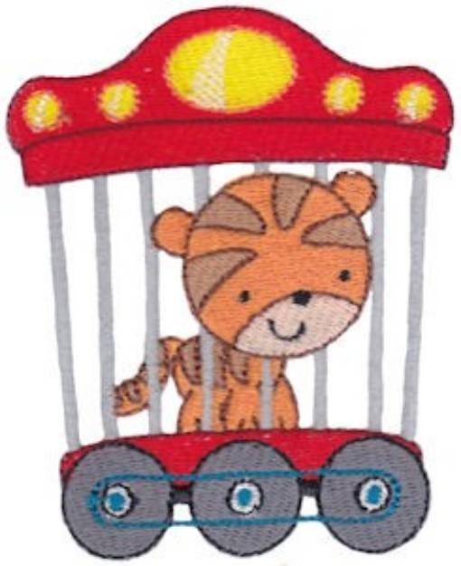 Picture of Animal Train & Tiger Machine Embroidery Design