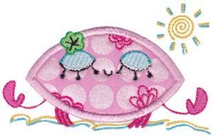 Picture of Decorative Sea Creature Applique Crab Machine Embroidery Design