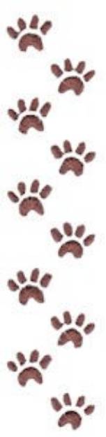 Picture of Floppy Dog Paw Prints Machine Embroidery Design