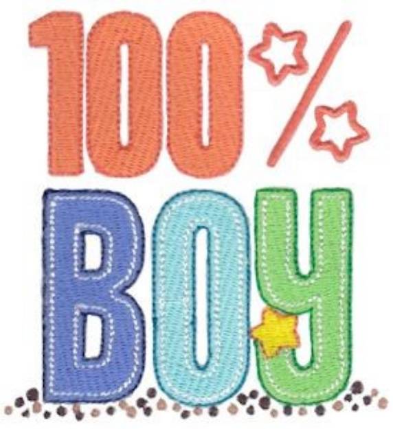 Picture of 100% Boy Machine Embroidery Design