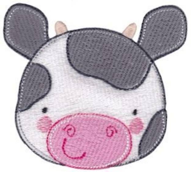 Picture of Adorable Cow Face Machine Embroidery Design