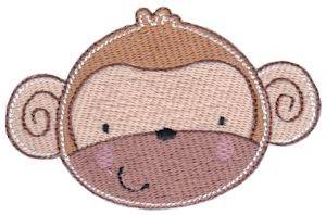 Picture of Adorable Monkey Face Machine Embroidery Design