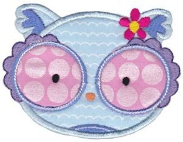 Picture of Adorable Owl Face Applique Machine Embroidery Design