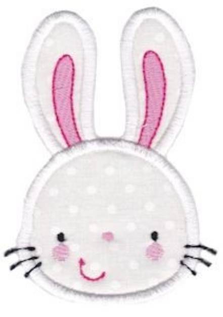 Picture of Adorable Rabbit Face Applique Machine Embroidery Design