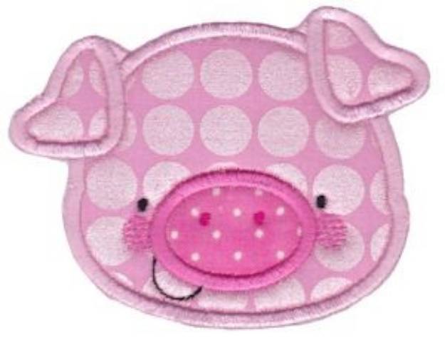 Picture of Adorable Pig Face Applique Machine Embroidery Design