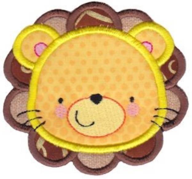 Picture of Adorable Lion Face Applique Machine Embroidery Design