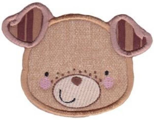 Picture of Adorable Dog Face Applique Machine Embroidery Design