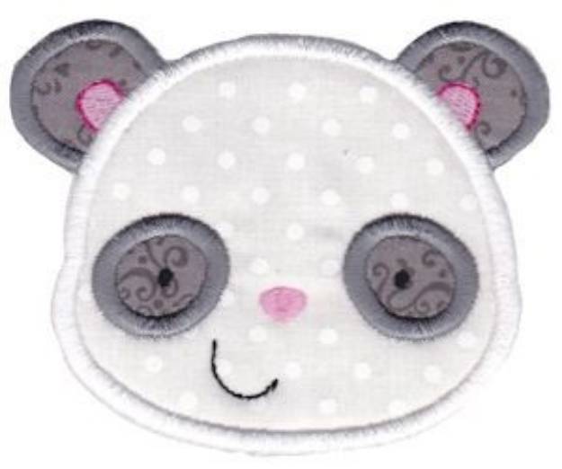 Picture of Adorable Panda Face Applique Machine Embroidery Design