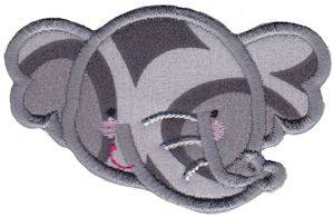 Picture of Adorable Elephant Face Applique Machine Embroidery Design