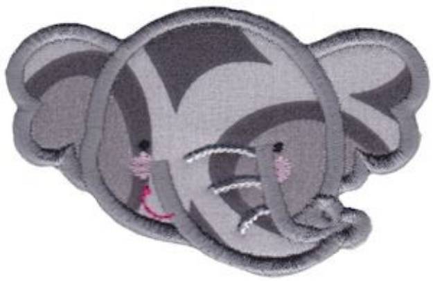 Picture of Adorable Elephant Face Applique Machine Embroidery Design