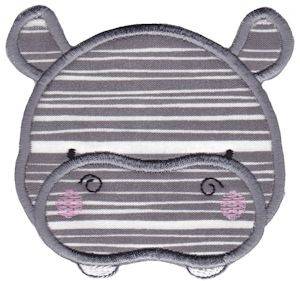 Picture of Adorable Hippo Face Applique Machine Embroidery Design