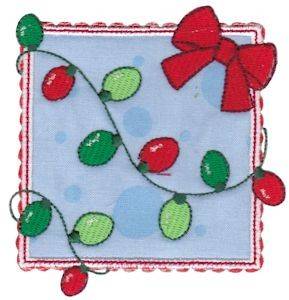 Picture of Box Christmas Lights Applique Machine Embroidery Design