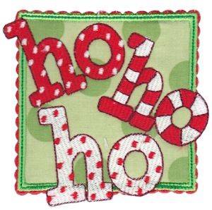 Picture of Box Christmas Ho Ho Ho Applique Machine Embroidery Design