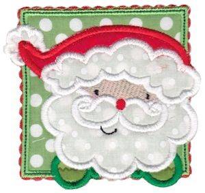 Picture of Box Christmas Santa Applique Machine Embroidery Design