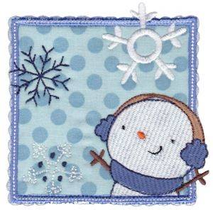 Picture of Box Christmas Snowman Applique Machine Embroidery Design