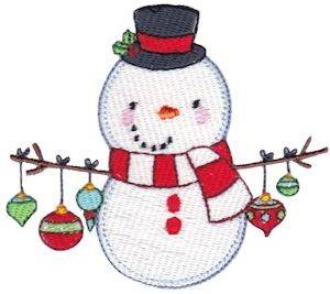 Picture of Jolly Holiday Snowman Machine Embroidery Design