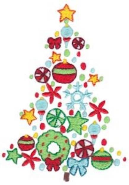 Picture of Jolly Holiday Christmas Tree Machine Embroidery Design