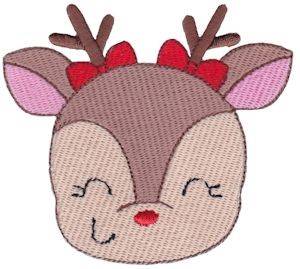 Picture of Jolly Holiday Girl Reindeer Machine Embroidery Design