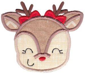 Picture of Female Reindeer Applique Machine Embroidery Design