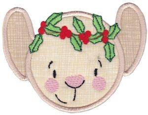 Picture of Christmas Mouse Applique Machine Embroidery Design