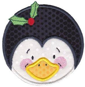 Picture of Christmas Penguin Applique Machine Embroidery Design