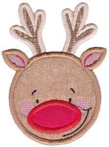 Picture of Christmas Rudolph Applique Machine Embroidery Design