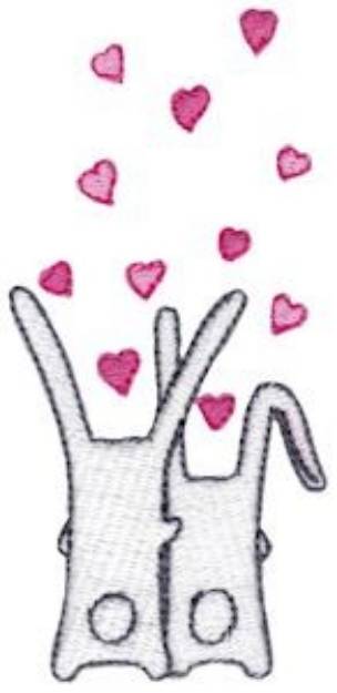 Picture of Bunnies In Love Machine Embroidery Design