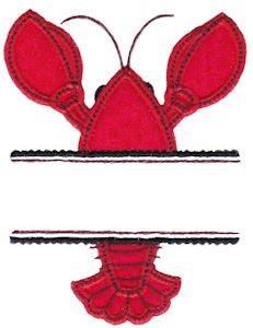 Picture of Crawfish Name Drop Applique Machine Embroidery Design