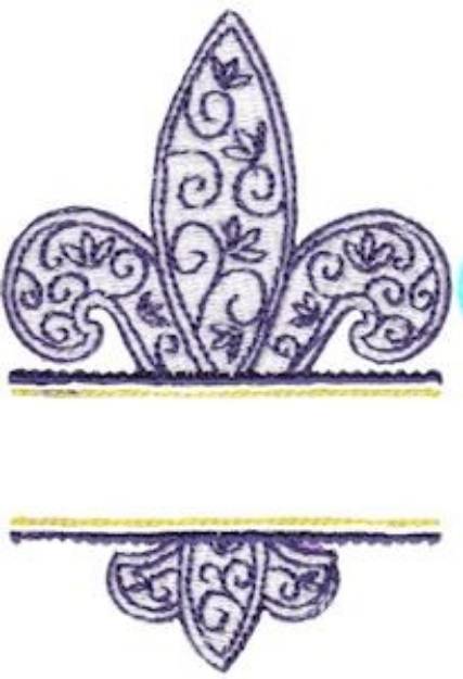 Picture of Fleur De Lis Name Drop Machine Embroidery Design