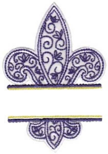 Picture of Applique Fleur De Lis Name Drop Machine Embroidery Design